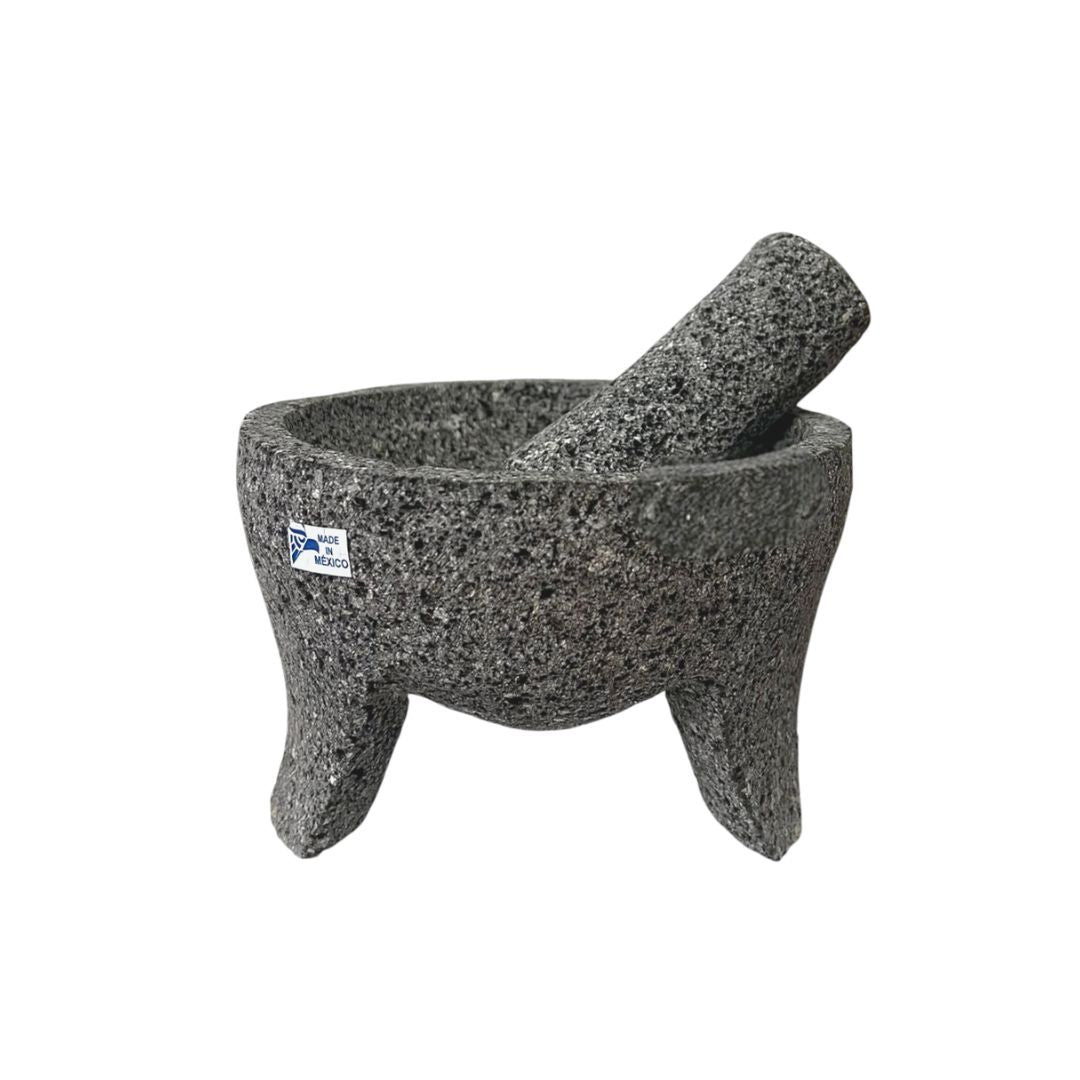 La Mexicana Molcajete de Piedra Volcánica – Mortero y mortero de piedra de lava (5.5"–6")