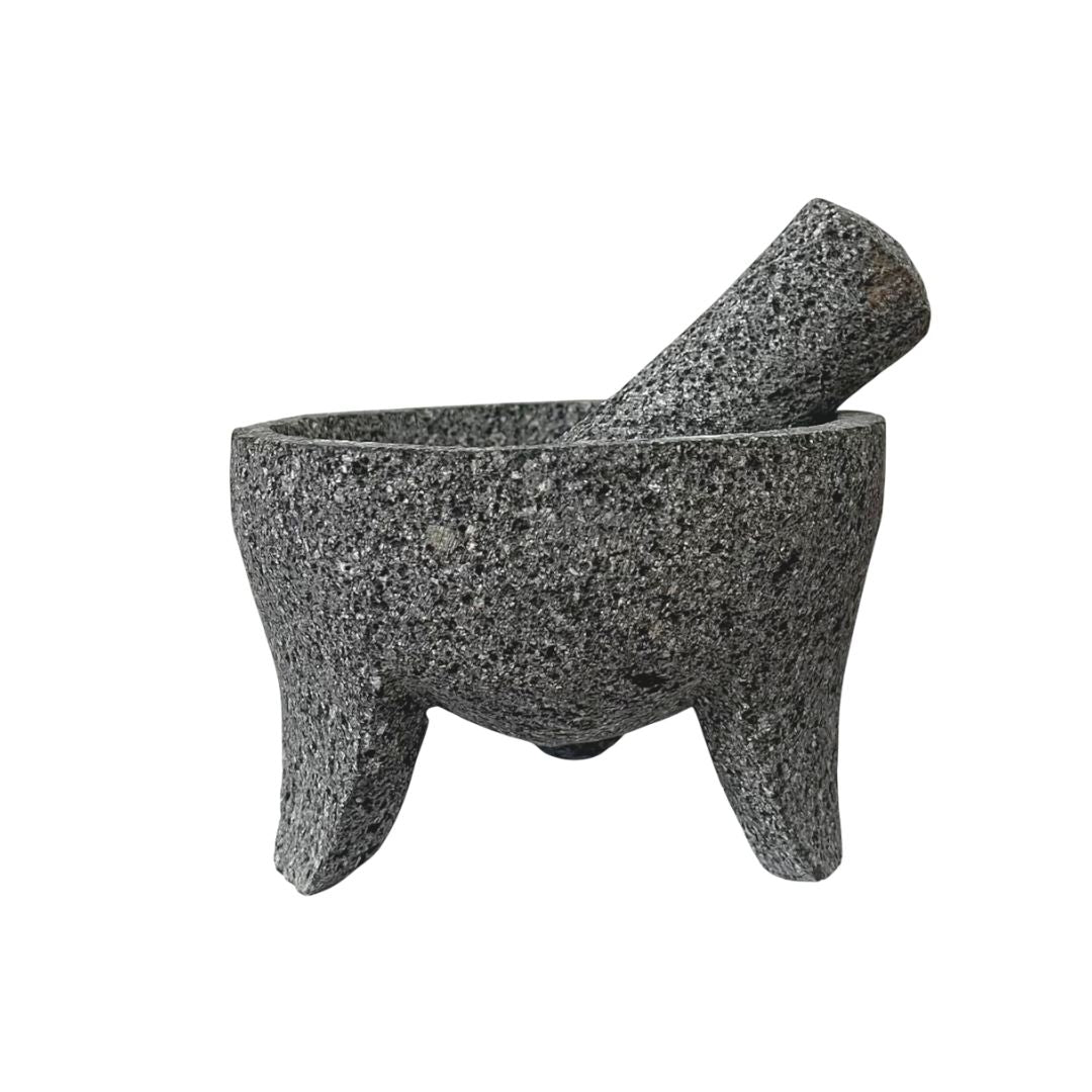 La Mexicana Molcajete de Piedra Volcánica – Mortero y mortero de piedra de lava (5.5"–6")