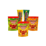 Assorted Pulparindo gummy snack packages on a white background