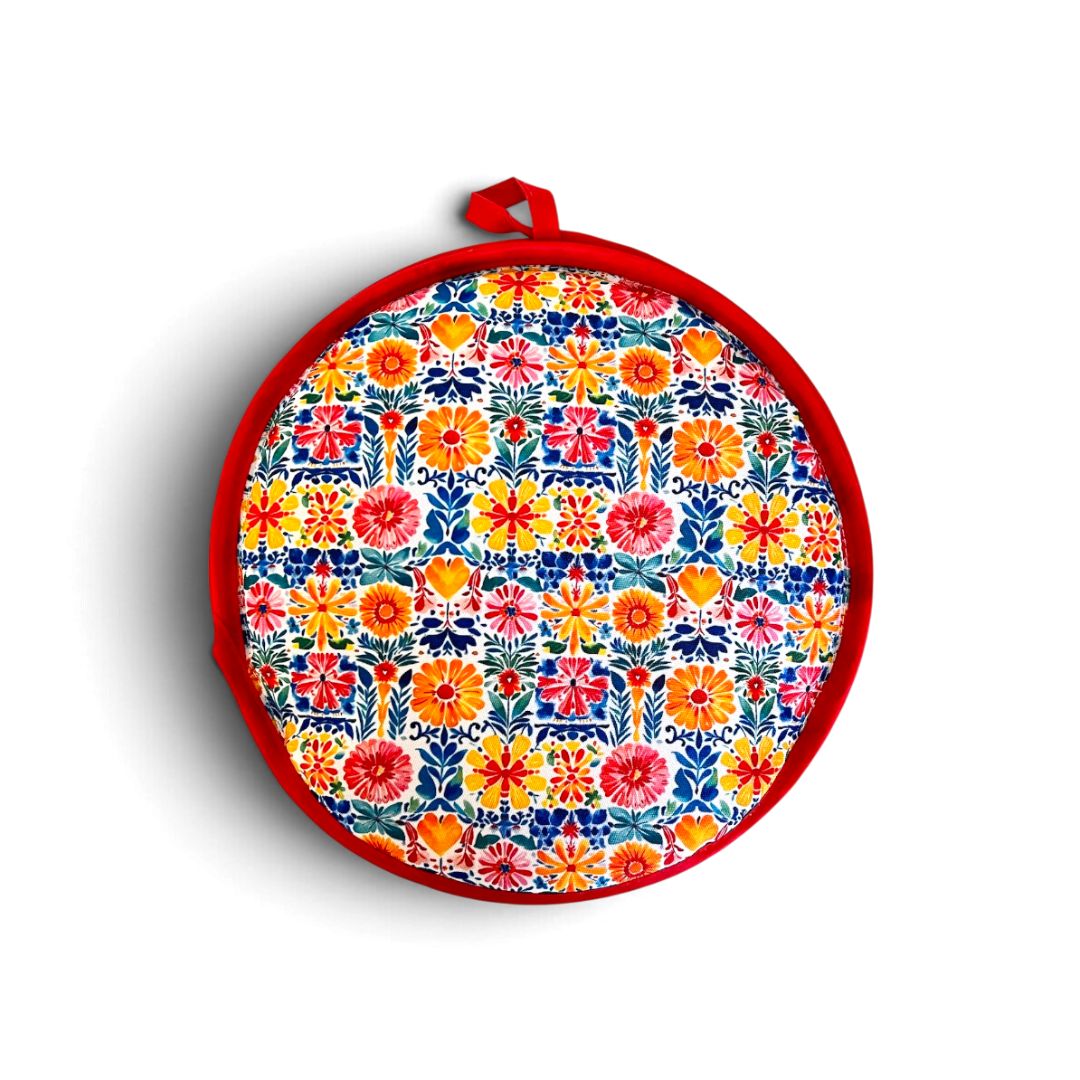 Kitchen Brand Pocket Steamer and Tortilla Warmer – Red Floral 10"