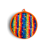 Vaporera de bolsillo y calentador de tortillas de la marca Kitchen – Naranja Floral 10"