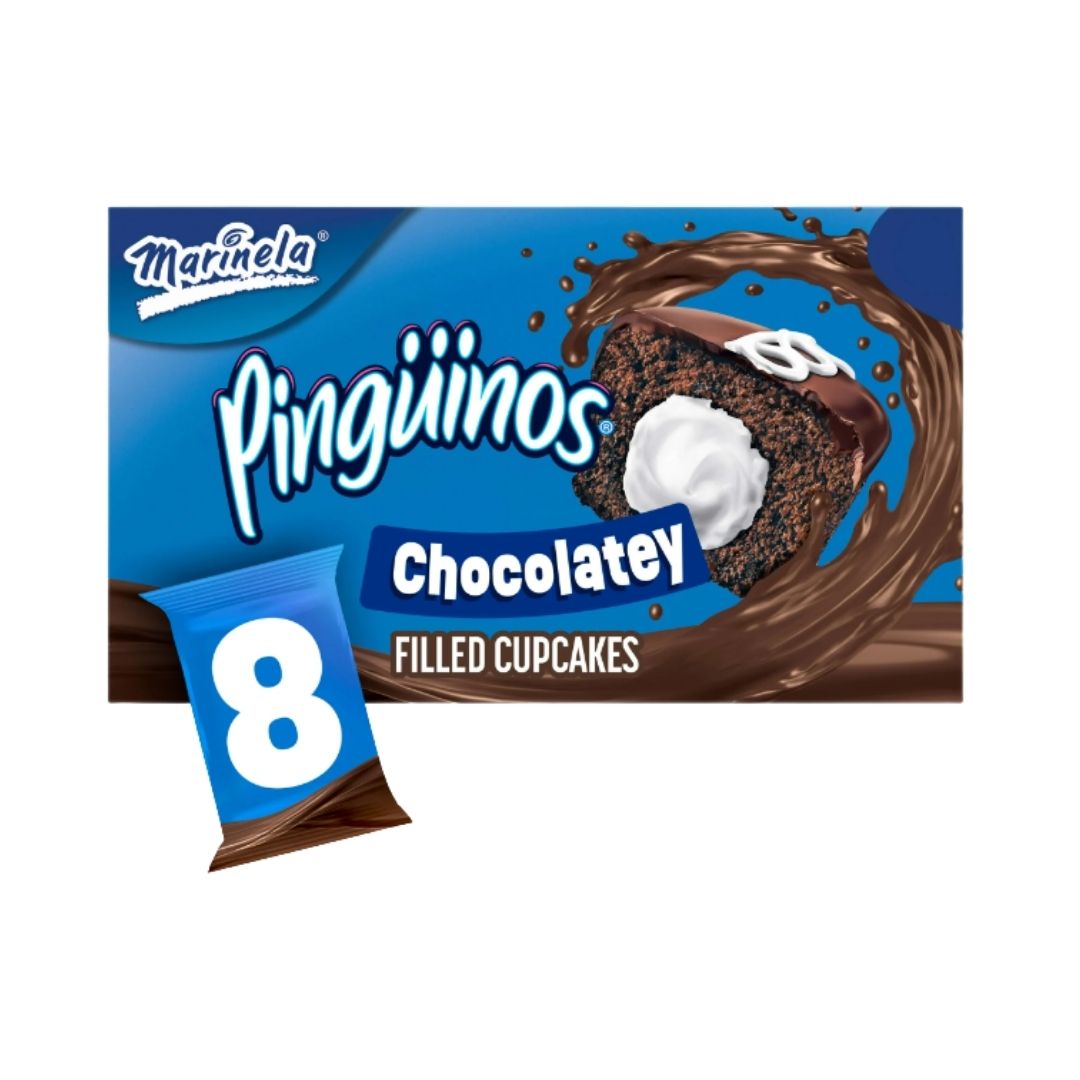 Pinguinos Marinela - Cream Filled Chocolate Cup Cakes - 8 Pastelitos - 11.3 oz