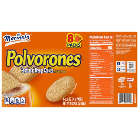 Marinela Polvorones - Shortbread Cookies Orange Flavored