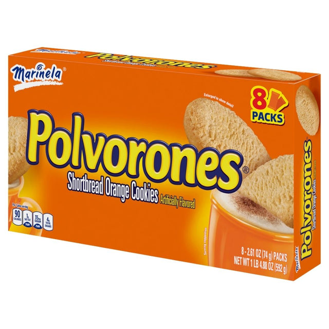 Marinela Polvorones - Shortbread Cookies Orange Flavored - 1 lb