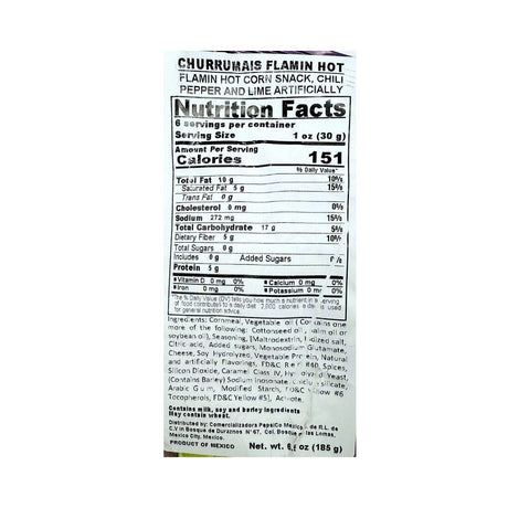 Churrumais Flamin' Hot Corn Sticks 6.5 oz