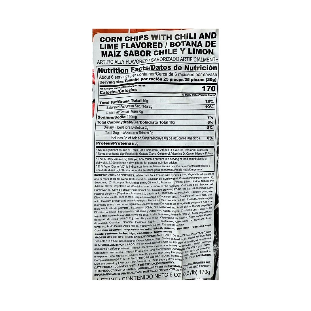 Fritos Chili & Lime Corn Chips 6 oz