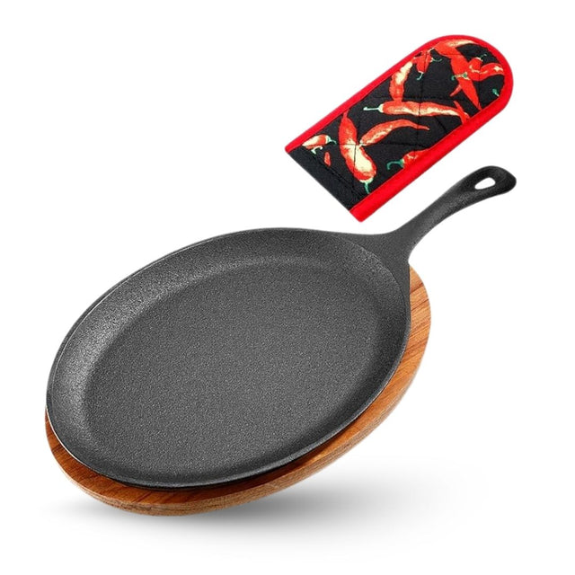 Cast Iron Fajita Platter Set