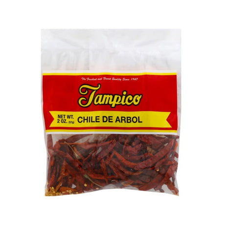 Dried Chile de Arbol pepper by Tampico - 2 oz