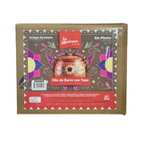 Olla de Barro Frijolera sin Plomo / Lead Free Clay Bean Pot with lid Large - 6 qt