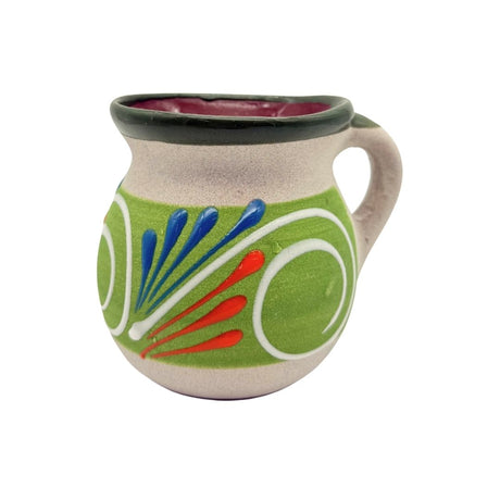 Enjobe Decorated Clay Mug - Jarrito Ponche - Assorted Colors 12 oz