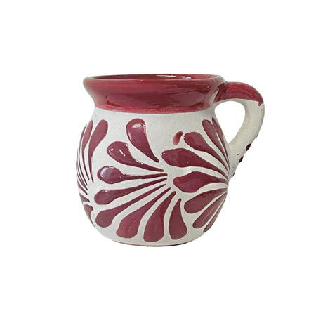La Mexicana Engobe Clay Mug 12 oz – Traditional Mexican Jarrito Ponchero
