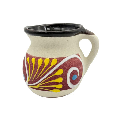 Engobe Decorated Clay Mug - Jarrito Ponche - Assorted Colors - 12 oz - 1 unit