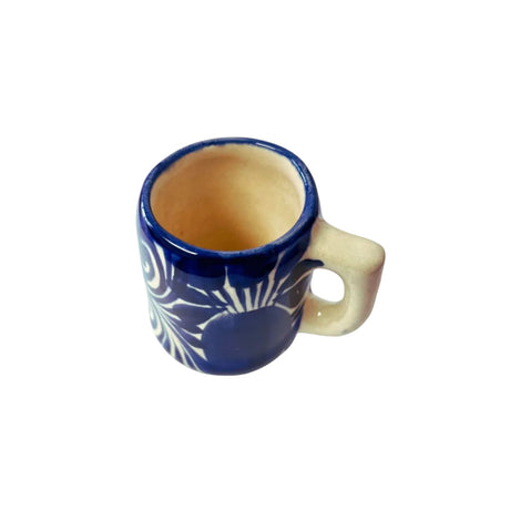 La Mexicana Blue Talavera Tequilero from Guanajuato – Ceramic Shot Cup 2 oz