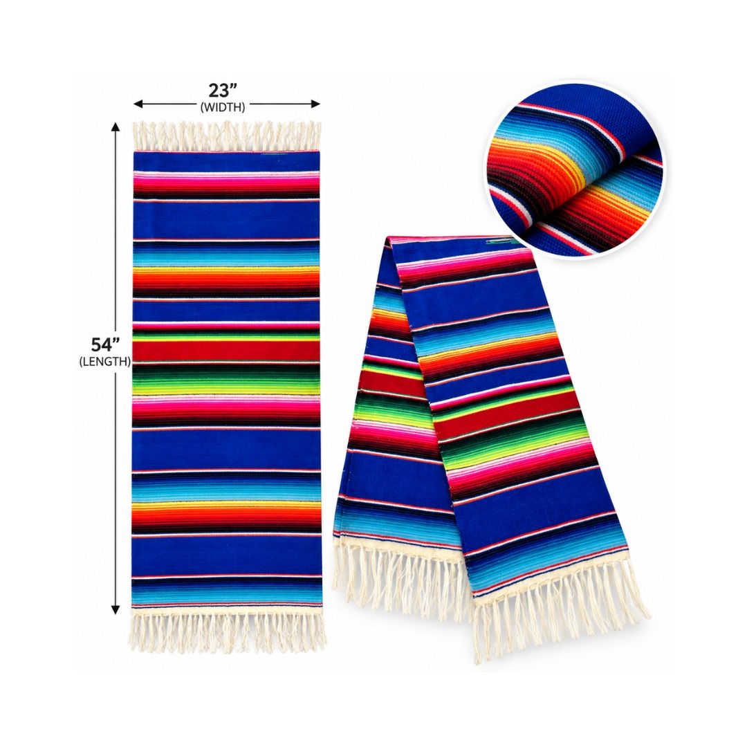 La Mexicana Mexican Sarape Table Cloth – Colorful Woven Zarape Decor