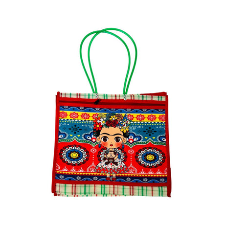 La Mexicana Plastic Mexican Shopping Bag – Assorted Designs 16 x 14 x 7 Inch