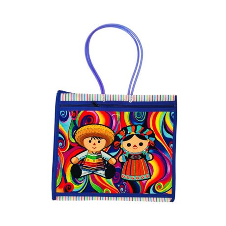 La Mexicana Plastic Mexican Shopping Bag – Assorted Designs 16 x 14 x 7 Inch