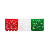 La Mexicana Tri-Color Plastic Papel Picado Fiesta Banner – 10 Sheets, 19 ft