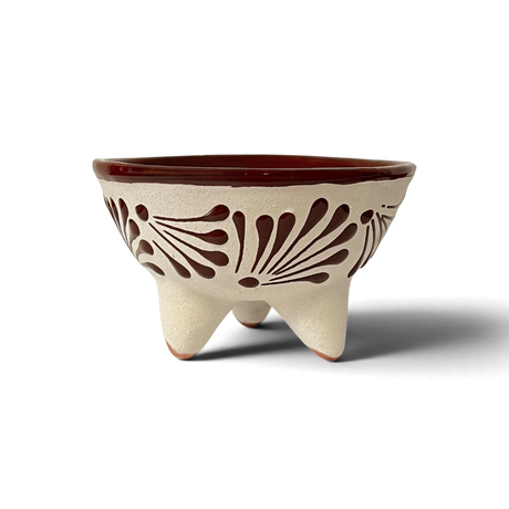 La Mexicana Molcajete Salsero  Bowl – Traditional Mexican Ceramic Salsa Bowl 5.25" x 2.5"