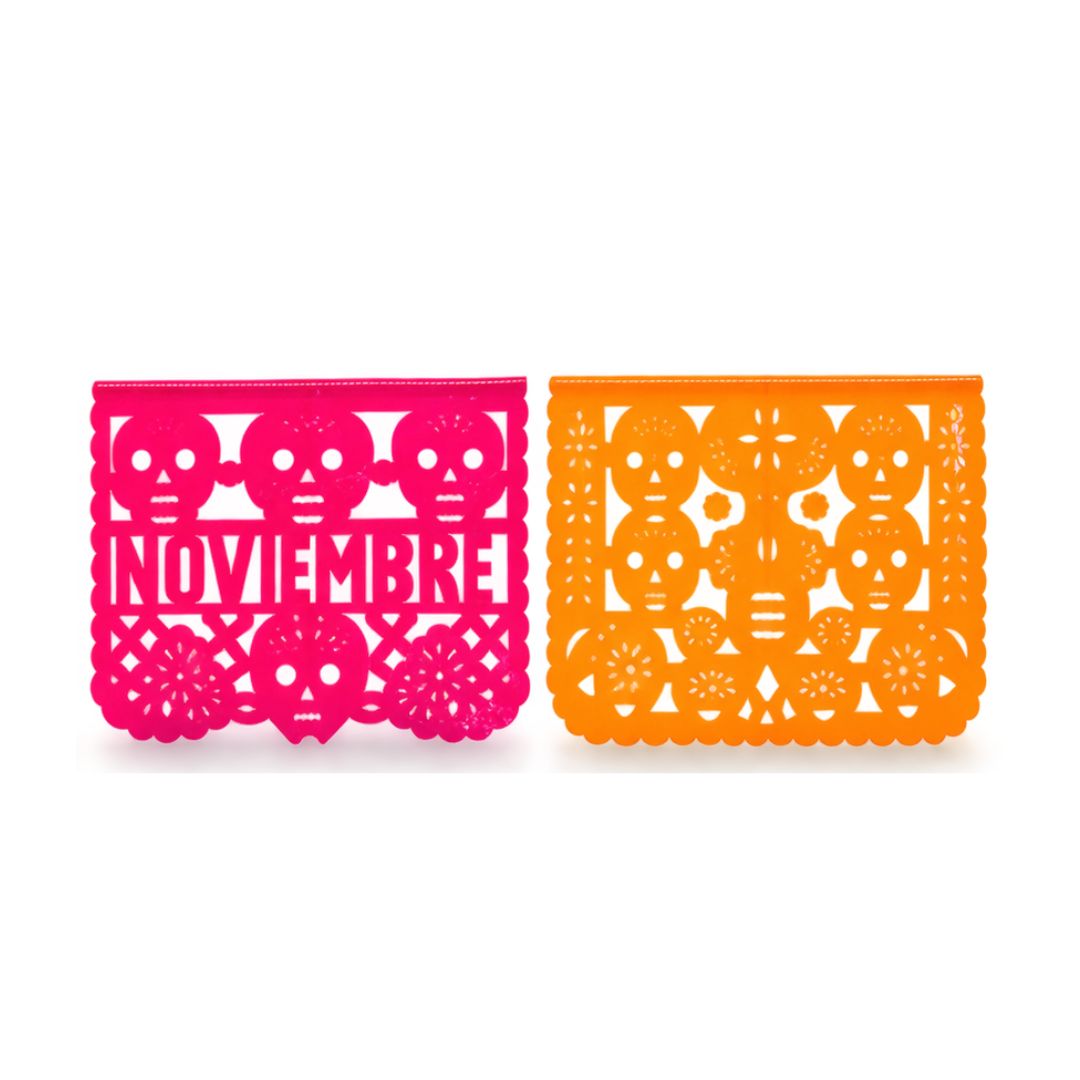 La Mexicana Plastic Día de los Muertos Papel Picado – 10 Sheets / 17 ft Long