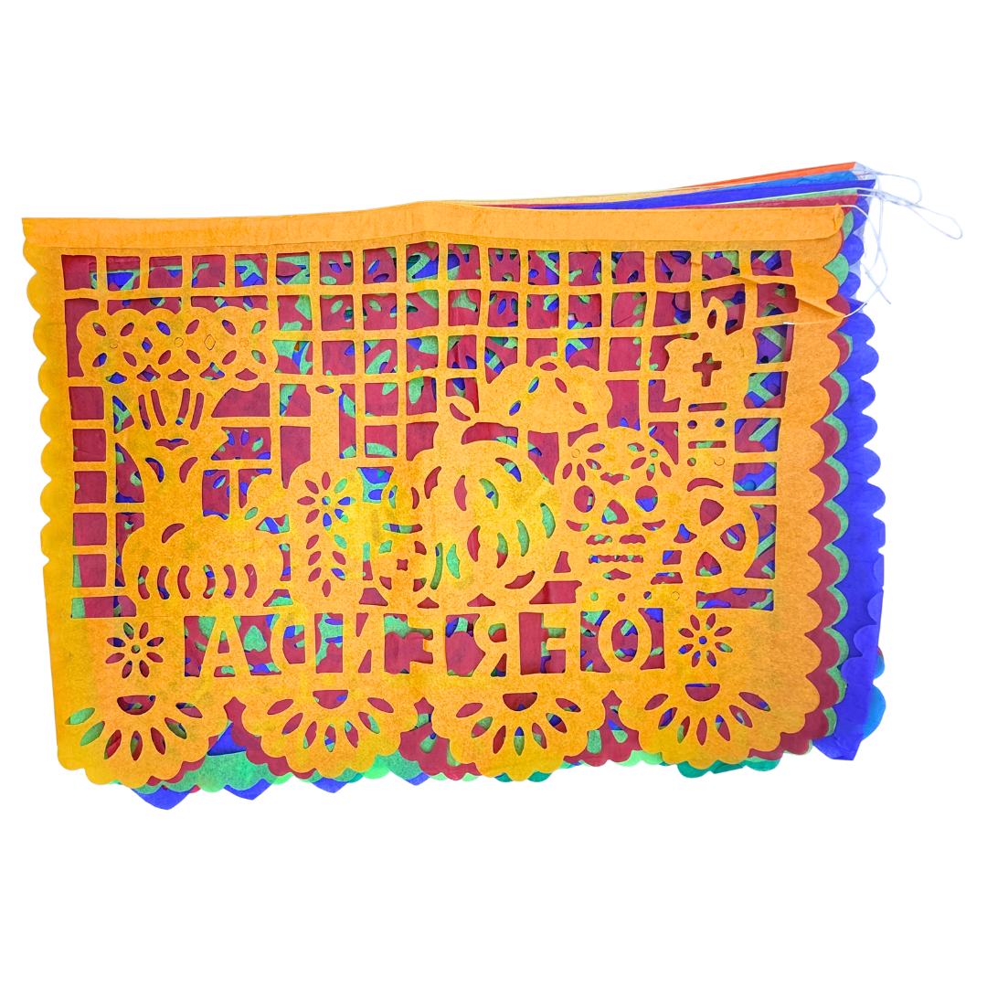 Día de los Muertos Papel Picado – 10 Sheets, 19 ft Long