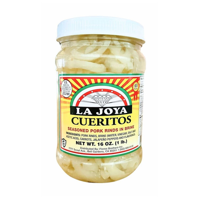La Joya Pork Seasoned Pork Rinds in Brine - Cuerritos - 16 oz