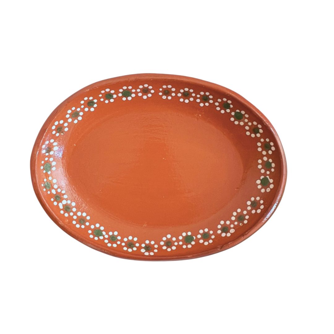Oval Clay Plate – Plato Ovalado de Barro Handmade Mexican Dish 11 Inch