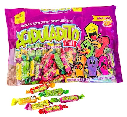 ACIDULADITO De La Rosa Sweet and Sour Chewy Candy with Chili - 17.8 oz