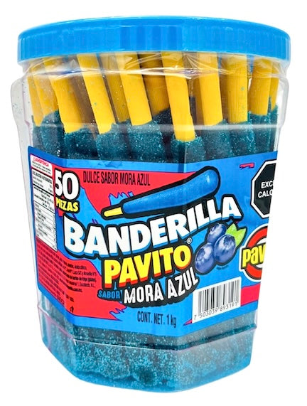 Pavito Banderilla Mora Azul – Blueberry Candy Straws Mexican Candy 50 ...