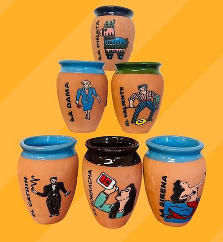Cantaritos Loteris Assorted Engobe Designs and Colors - 14 oz - 1 unit