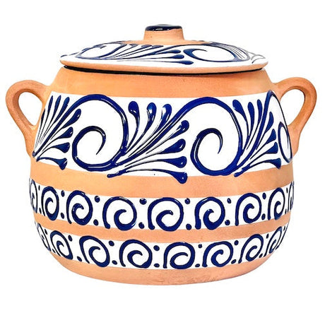 Clay Bean Pot with Lid - Olla de Barro con Tapa Canela Large - 1 unit