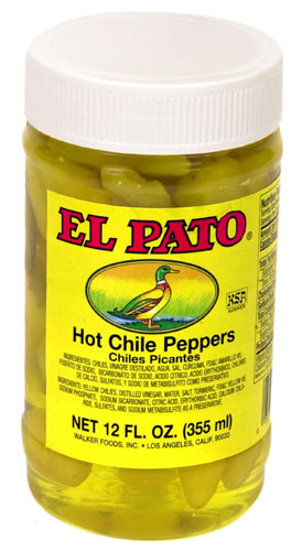 El Pato Hot Chile Peppers - Yellow Peppers - 12 oz