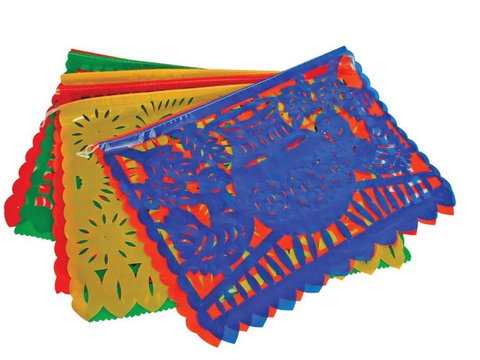 Fiesta Decorative Plastic Banner - Papel Picado de Plastico - 1 set