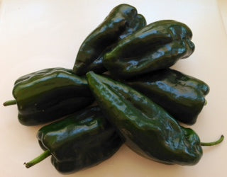 Fresh Chile Poblano Peppers - Chiles Poblanos Frescos - 6 ct