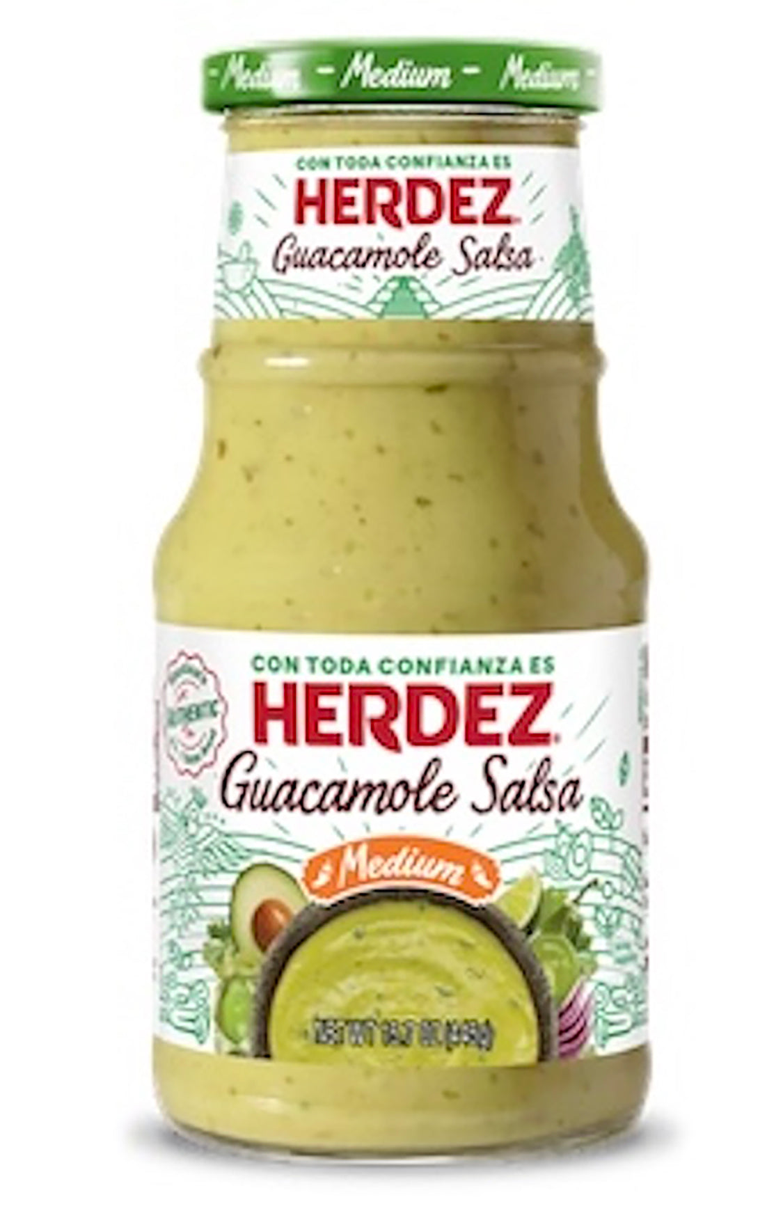 Herdez Guacamole Salsa Medium 15.7 oz - MexGrocer.com