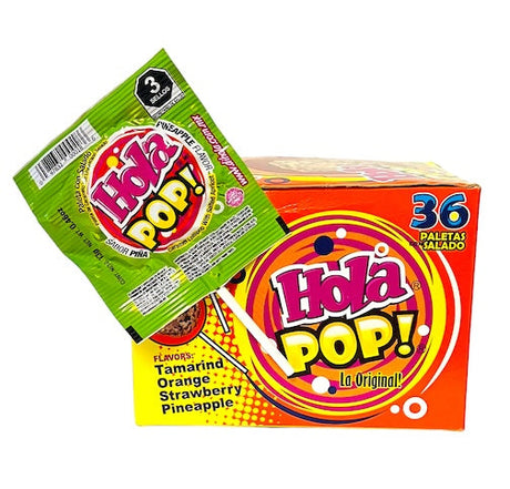 HOLA POP La Original Paletas con Salado Assorted Pops Flavors - 36 ct