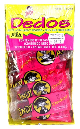 Indy Dedos Dulce Acidulado y Picosito (8.4 oz) - 12 ct