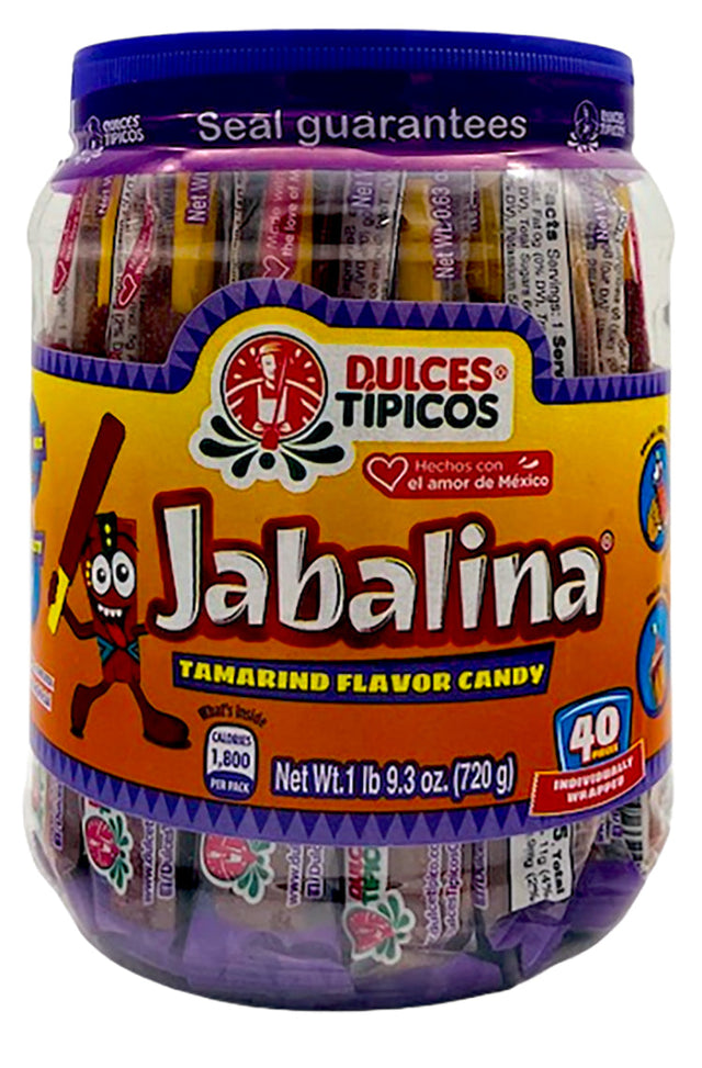Jabalina Hot and Salted Tamarind Candy on a Stick by Dulces Tipicos - 40 ct