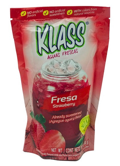 KLASS Strawberry (Fresa) Drink Mix-Makes 8.6 Liters - 14.1 oz