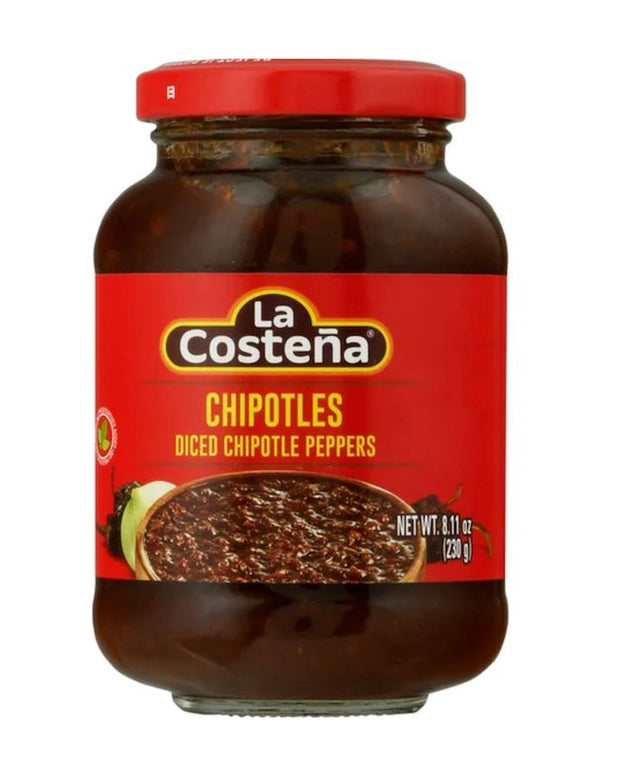 La Costena Chipotle Diced Chipotle Peppers Glass - 8.11 oz
