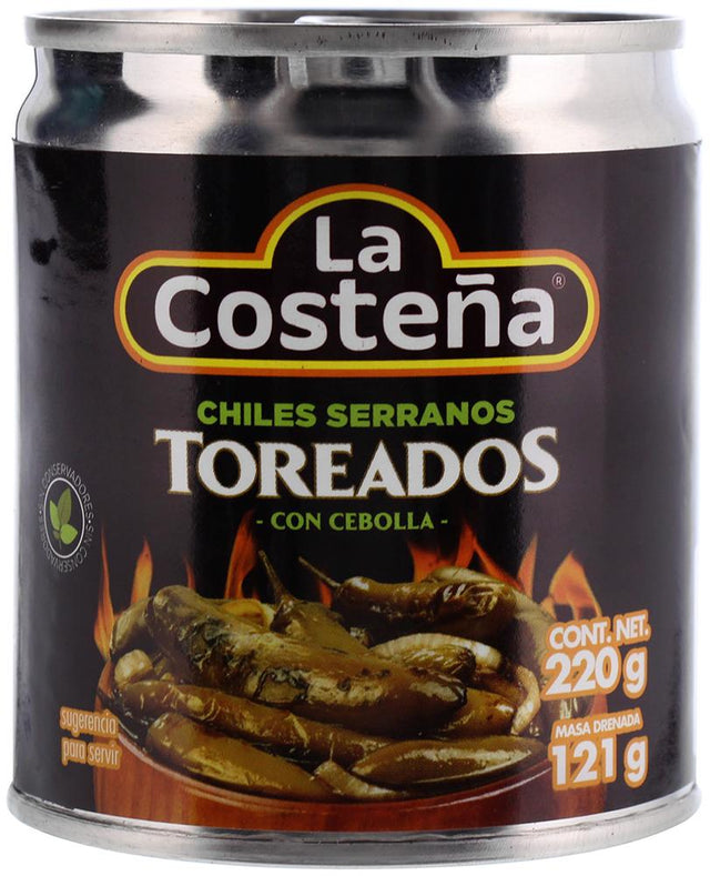 La Costena Fire Roasted Whole Peppers TOREADOS Serranos -  7.7 oz