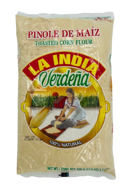 La India Verdena Pinole de Maiz 100% Natural - Toasted Corn Pinole - 17.6 oz