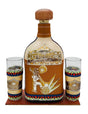La Mexicana Leather Pachita with 2 Tequila Shot Glasses  - 1 Set