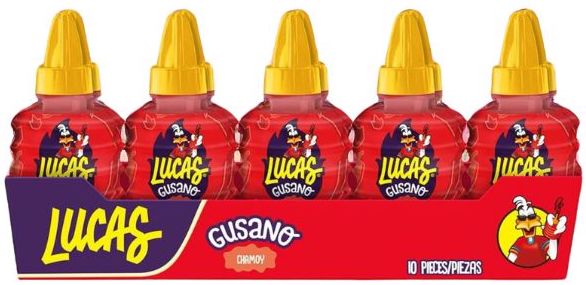 Lucas Gusano Dulce de Chamoy - Mexican Liquid Candy - 10 ct