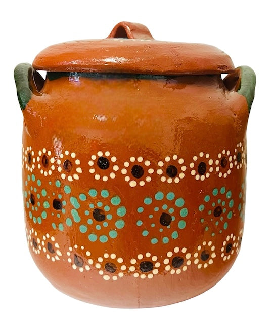 Olla de Barro Frijolera con Tapa CAPULA - Bean Pot with Lid - 1 unit