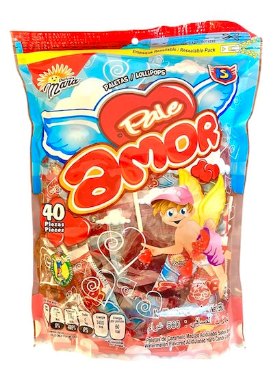 Paletas Pale AMOR Lollipops by Dulces Mara - 40 ct