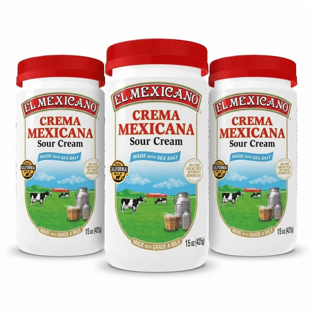 (3 Pack) El Mexicano Crema Mexicana (Sour Cream) - 15 oz