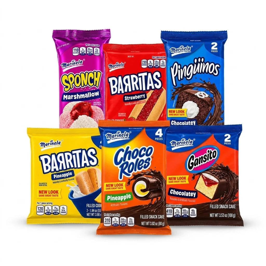 Marinela Mexican Pastry & Cookie Variety Pack – 6 Item Sampler