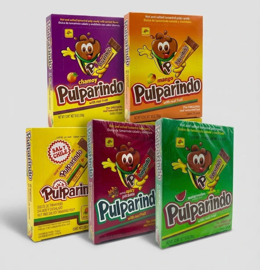 Pulparindo Sampler Pack – 5 Flavors (20 Count Each)