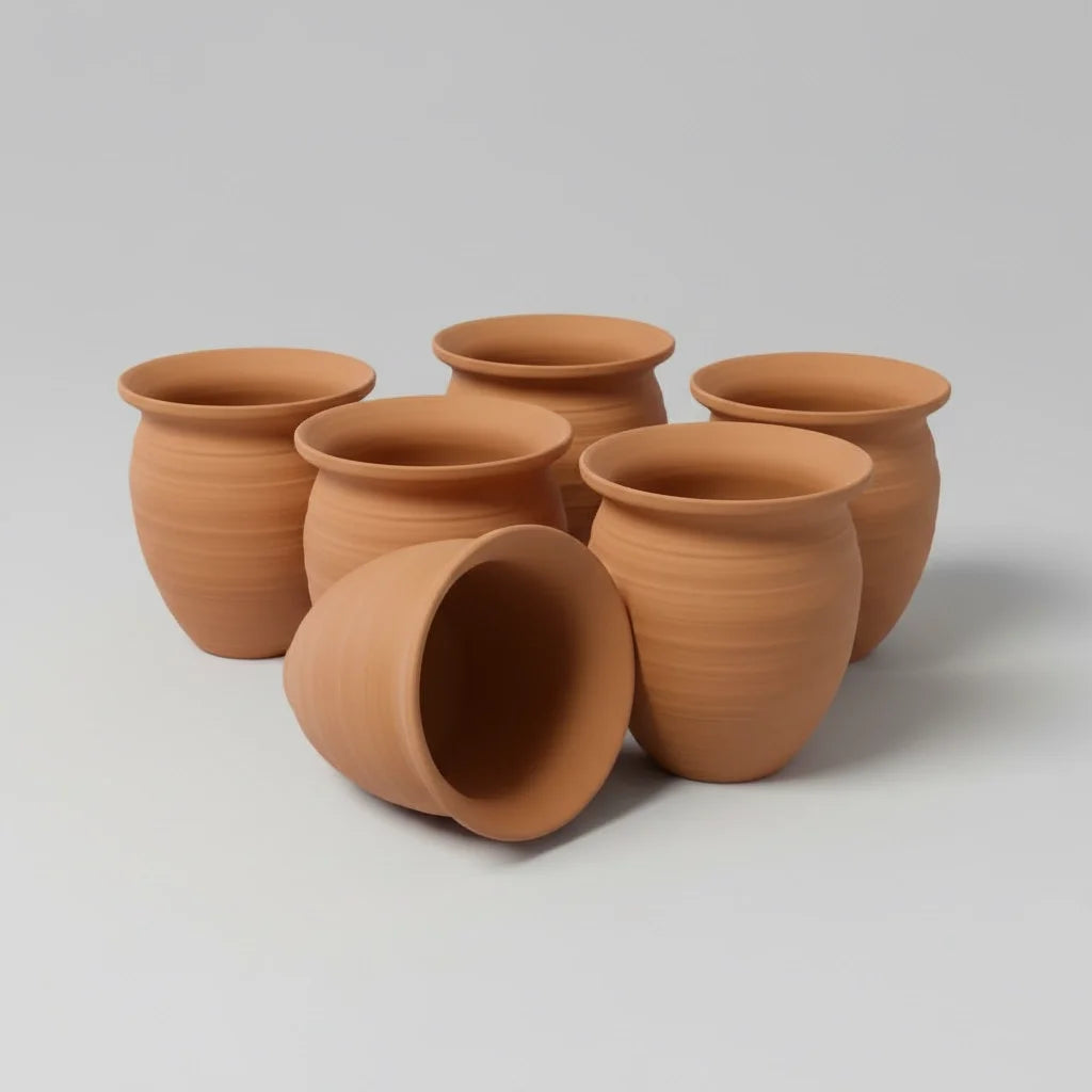 (6 PACK) Jarritos de Barro - Cantaritos Para Bebida - 12 oz