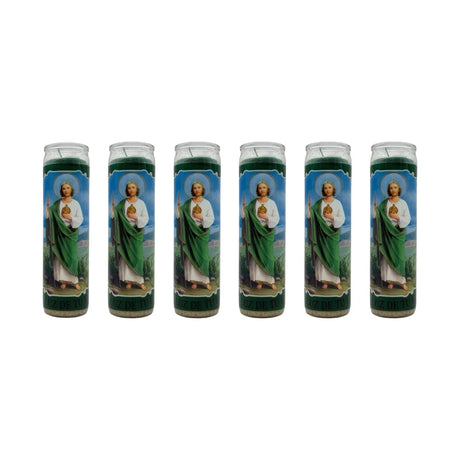 (6 PACK)  Jude Thaddeus Green Candle  8"